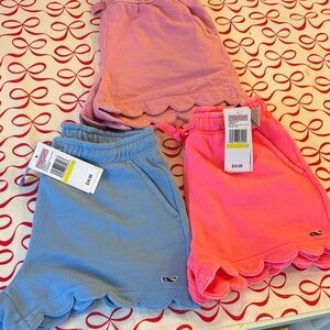 Vineyard Vines Kids Scalloped Shorts in Pink (2) and Blue